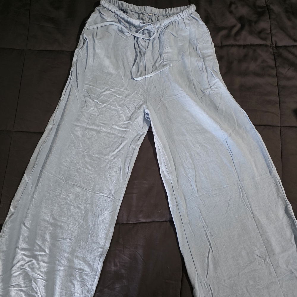 Light Gray Wide-Leg Pants